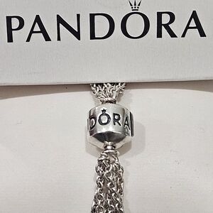 PANDORA Multi-Strand Mesh One Station Clip Capture Bracelet No. 591701 (7 1/4")